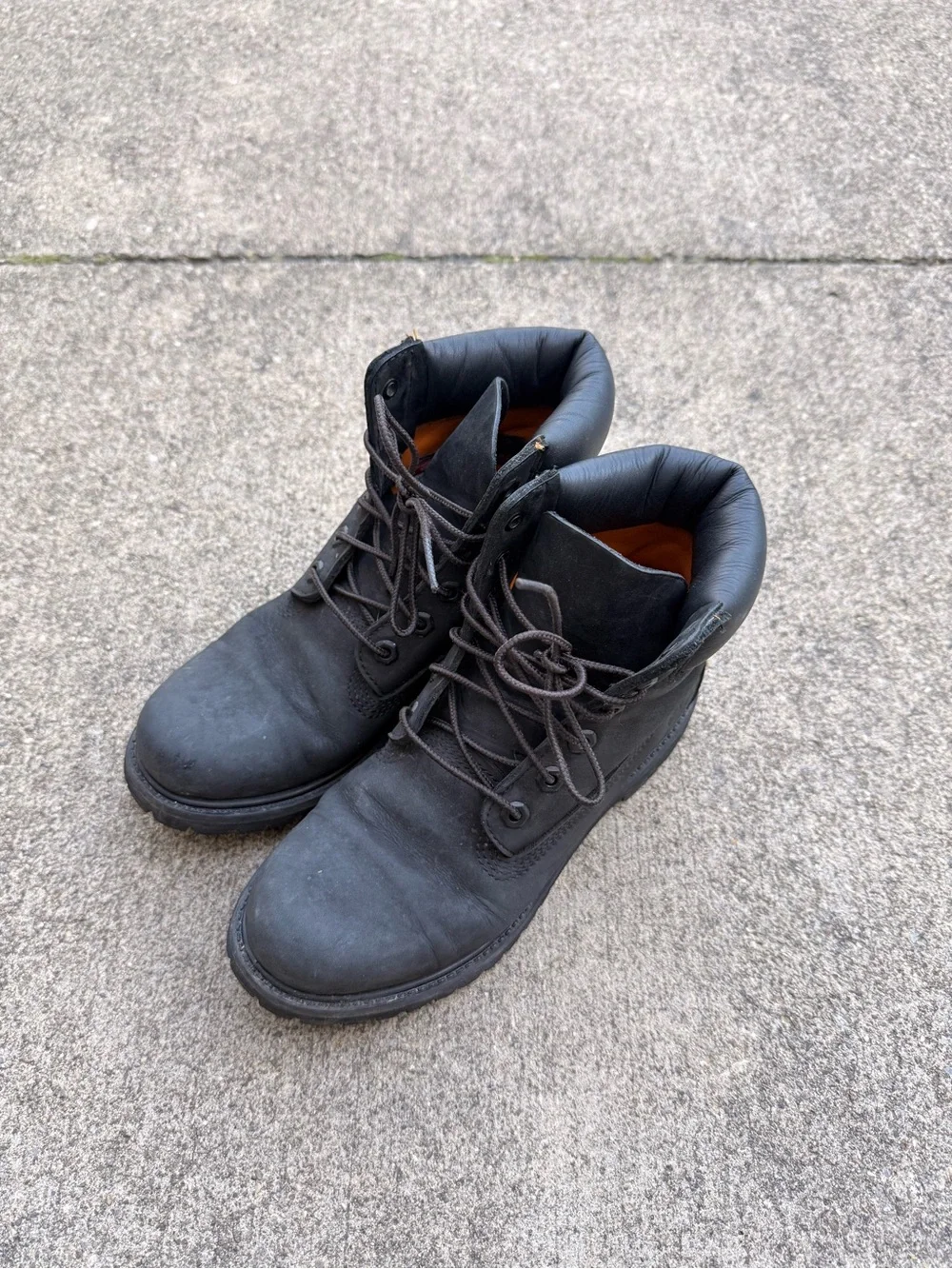 Timberland Men's Black Lace-Up Work Boots with Padded Collar
